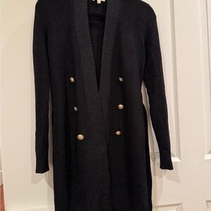 Black Double-Breasted Women's Sweater